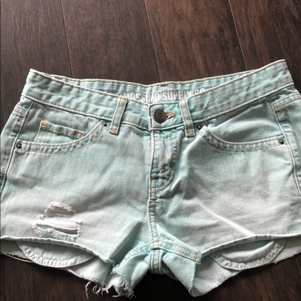 Turquoise jean shorts